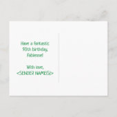 90. Geburtstag: Bold, Fun, Simple, Rainbow 90 Postkarte (Rückseite)