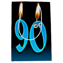90. Geburtstag Candles Mittlere Geschenktasche Geschenktüte
