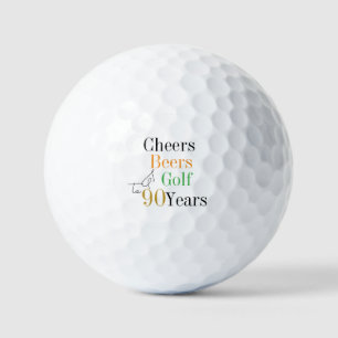 90. Geburtstag Cheers Beers Golf Minimal Party Golfball