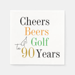 90. Geburtstag Cheers Beers Golf Minimal Party Serviette
