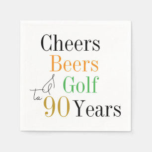 90. Geburtstag Cheers Beers Golf Minimal Party Serviette