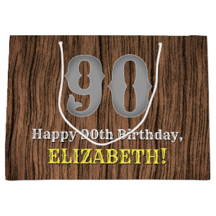 90. Geburtstag: Country Western Inspiriert Look, N Große Geschenktüte