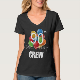 90. Geburtstag Crew 90 Party Crew Frauen V-Neck T-Shirt