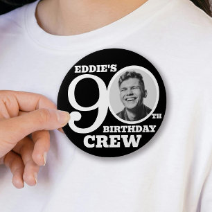 90. Geburtstag Crew benutzerdefiniertes Foto und N Button