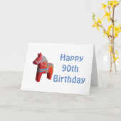 90. Geburtstag Dala Pferdekarte Karte (Gelbe Blume)