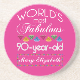 90. Geburtstag das meiste fabelhafte bunte Getränkeuntersetzer