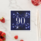 90. Geburtstag der Frauen Blue Black Diamond Serviette (Beispiel)