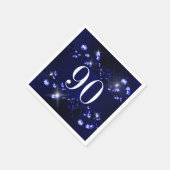 90. Geburtstag der Frauen Blue Black Diamond Serviette (Ecke)