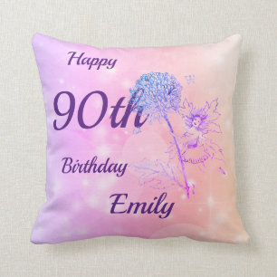 90. Geburtstag des hübschen rosa feenhaften Kissen