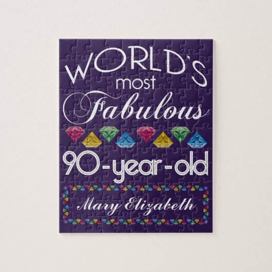 90. Geburtstag die meisten fabelhaften bunten Puzzle (Vertikal)