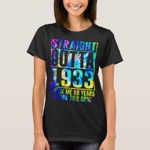 90. Geburtstag direkt außerhalb 1933 90 Jahre alt T-Shirt