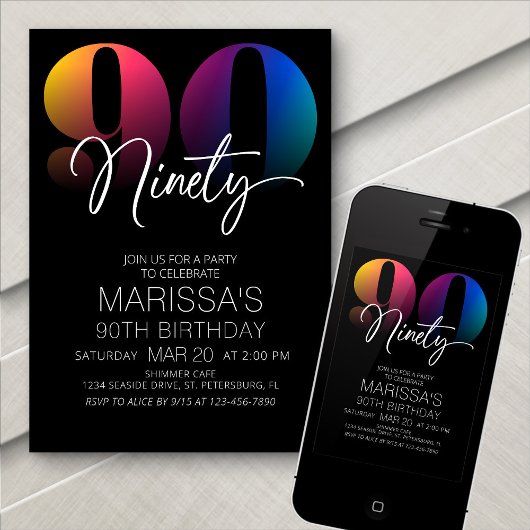 90. Geburtstag Einladung