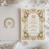 90. Geburtstag Einladung Art Nouveau