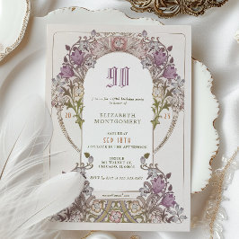 90. Geburtstag Einladung Art Nouveau W. Morris