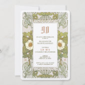 90. Geburtstag Einladung Jugendstil von Mucha (Vorderseite)