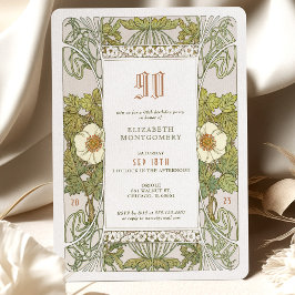 90. Geburtstag Einladung Jugendstil von Mucha