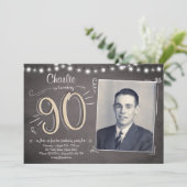 90. Geburtstag Einladung Vintag 90 Geburtstag (Stehend Vorderseite)