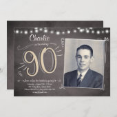 90. Geburtstag Einladung Vintag 90 Geburtstag (Vorne/Hinten)