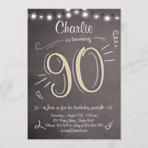 90. Geburtstag Einladung Vintag 90 Geburtstag