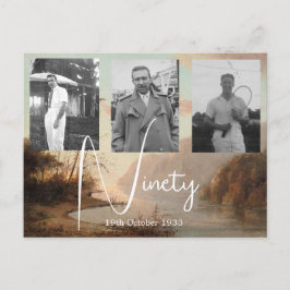 90. Geburtstag Einladung zum Tropischen Foto Postkarte