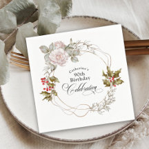90. Geburtstag Elegant Feminine Floral Dezember