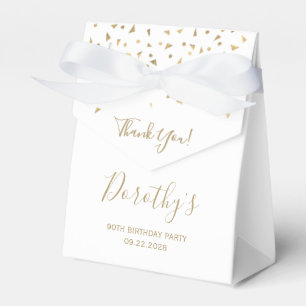 90. Geburtstag Elegant Gold Konfetti Weiß Geschenkschachtel