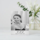 90. Geburtstag Elegantes Foto Monogram Geburtstag Postkarte (Stehend Vorderseite)