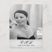 90. Geburtstag Elegantes Foto Monogram Geburtstag Postkarte (Vorderseite)