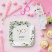 90. Geburtstag Eukalyptus Pappteller (Party)