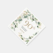 90. Geburtstag Eukalyptus Serviette (Ecke)