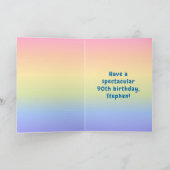 90. Geburtstag: Farbenfroher Regenbogen # 90, Indi Karte (Innenseite)