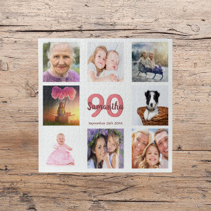 90. Geburtstag Foto Collage Frau weiß Puzzle