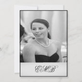 90. Geburtstag Foto Elegant Monogram Geburtstag Einladung (Rückseite)