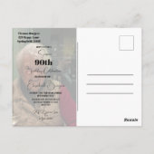 90. Geburtstag Foto Frame Modern Chic Postcard Postkarte (Rückseite)