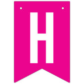 90. Geburtstag Foto pink weiß Wimpelkette (Zweite Fahne)