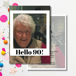 90. Geburtstag Foto Rahmen Modern Chic Einladung