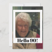 90. Geburtstag Foto Rahmen Modern Chic Einladung (Vorderseite)