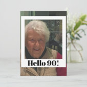 90. Geburtstag Foto Rahmen Modern Chic Einladung (Stehend Vorderseite)
