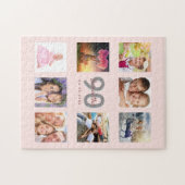 90. Geburtstag Foto Rose Gold rot Rosa Puzzle (Horizontal)