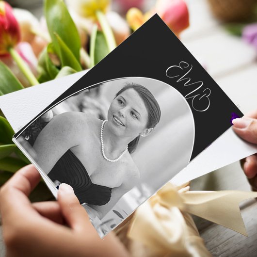 90. Geburtstag Foto White Black Elegant Geburtstag Einladung