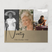 90. Geburtstag FotoCollage Einladung Postkarte (Vorderseite)