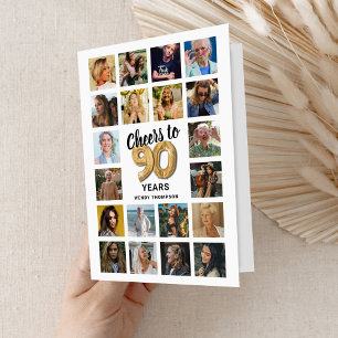 90. Geburtstag Fotocollage Karte
