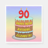 90. Geburtstag: Fun Cake and Candles + Individuell Serviette (Vorderseite)