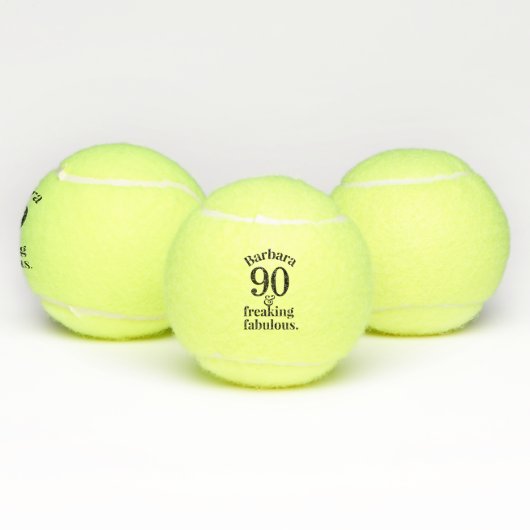 90. Geburtstag Funny Fabulous Personalisiert Tennisbälle (Multi)