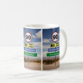 90. Geburtstag Funny Road Trip Schilder Fügen Sie  Kaffeetasse (VorderseiteRechts)