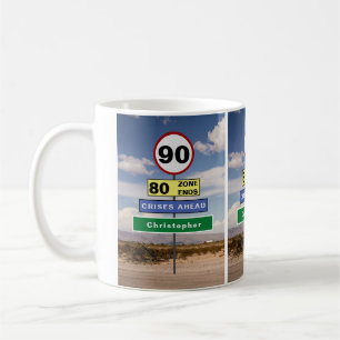 90. Geburtstag Funny Road Trip Schilder hinzufügen Kaffeetasse