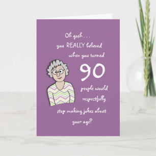 90. Geburtstag für ihre lustige Karte