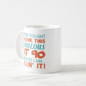 90. Geburtstag für wunderbare Frauen Kaffeetasse (Vorderseite Links)