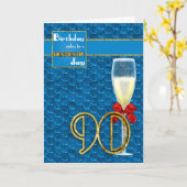 90. Geburtstag - Geometrische Geburtstagskarte Cha Karte (Gelbe Blume)