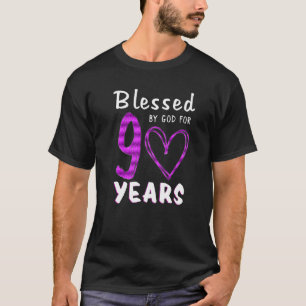 90. Geburtstag gesegnet von Gott für 90 Jahre alte T-Shirt